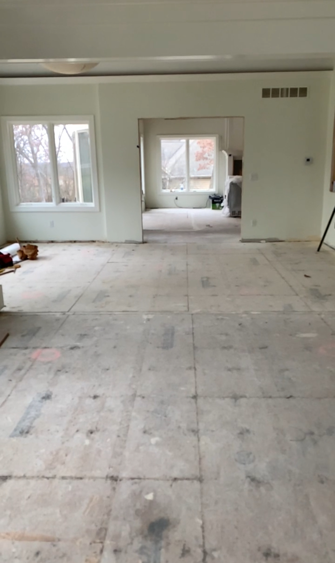 Before hardwood installation